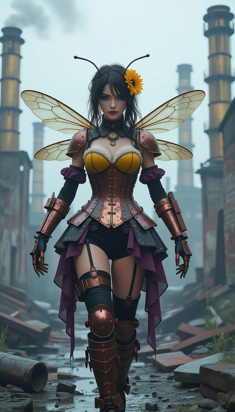 Bee-Human Hybrid Dances in Post-Apocalyptic Ruins