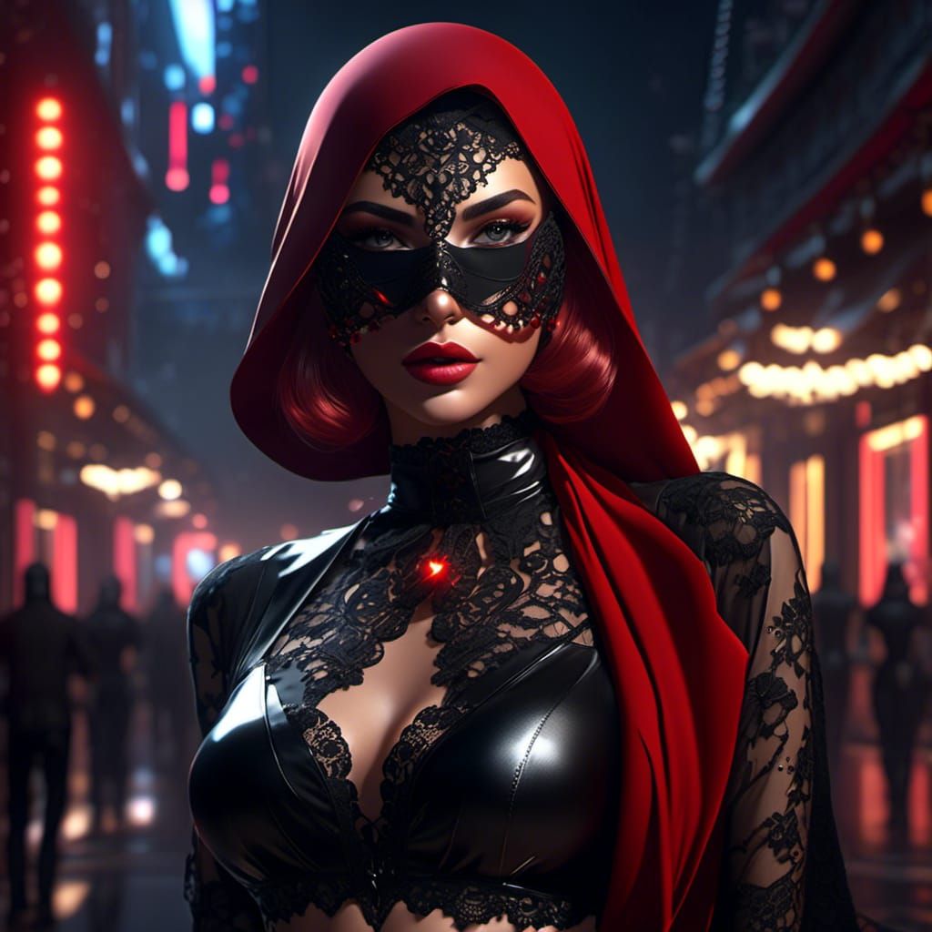 Italian Woman in Hijab with Royo-style Rendering