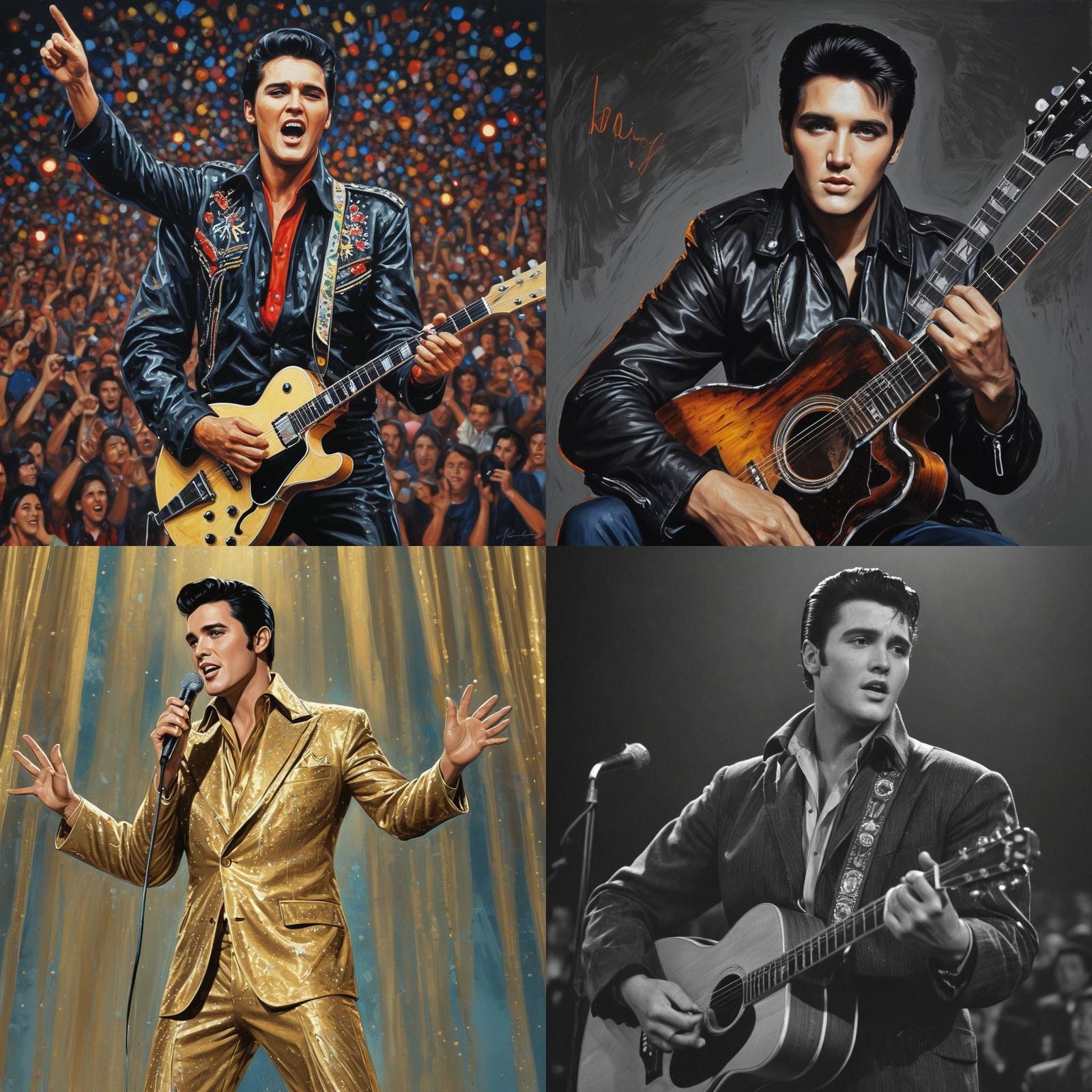 Elvis Presley Portrait in Black and White