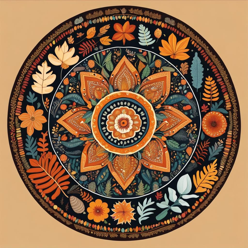 Autumn theme mandala