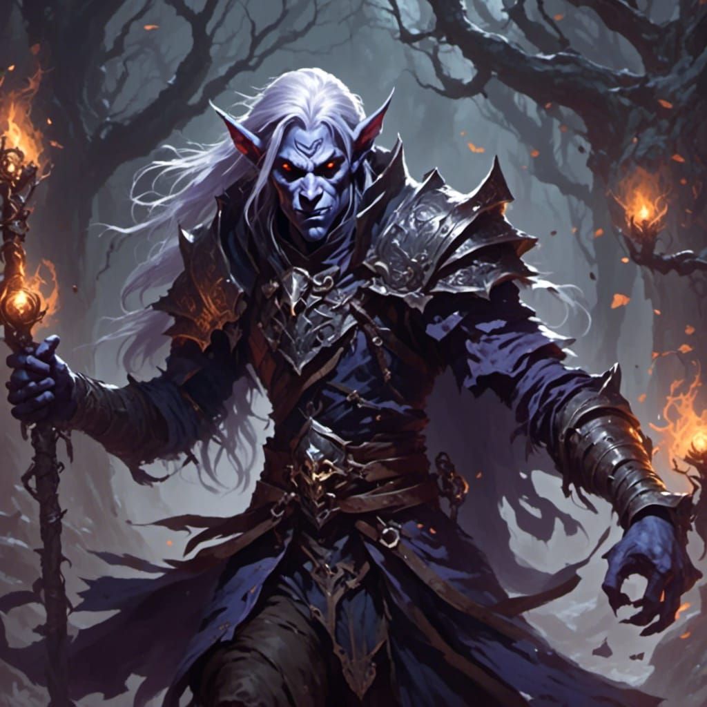 Ethereal Drow Maiden in Dark Fantasy Realism