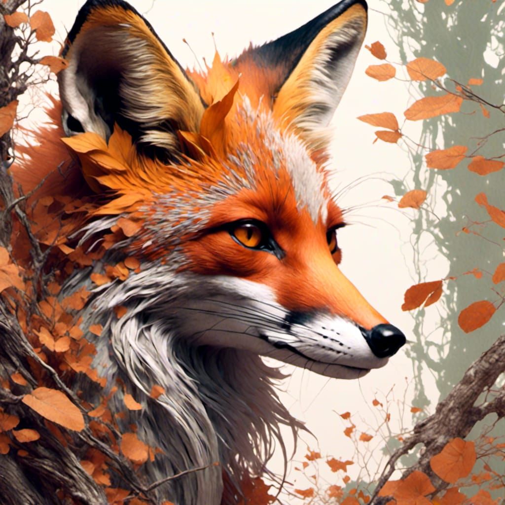 Detailed Fox Portrait in Unreal Engine Style