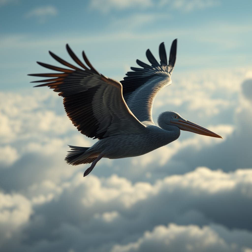 Pelican in Majestic 3D Flight
