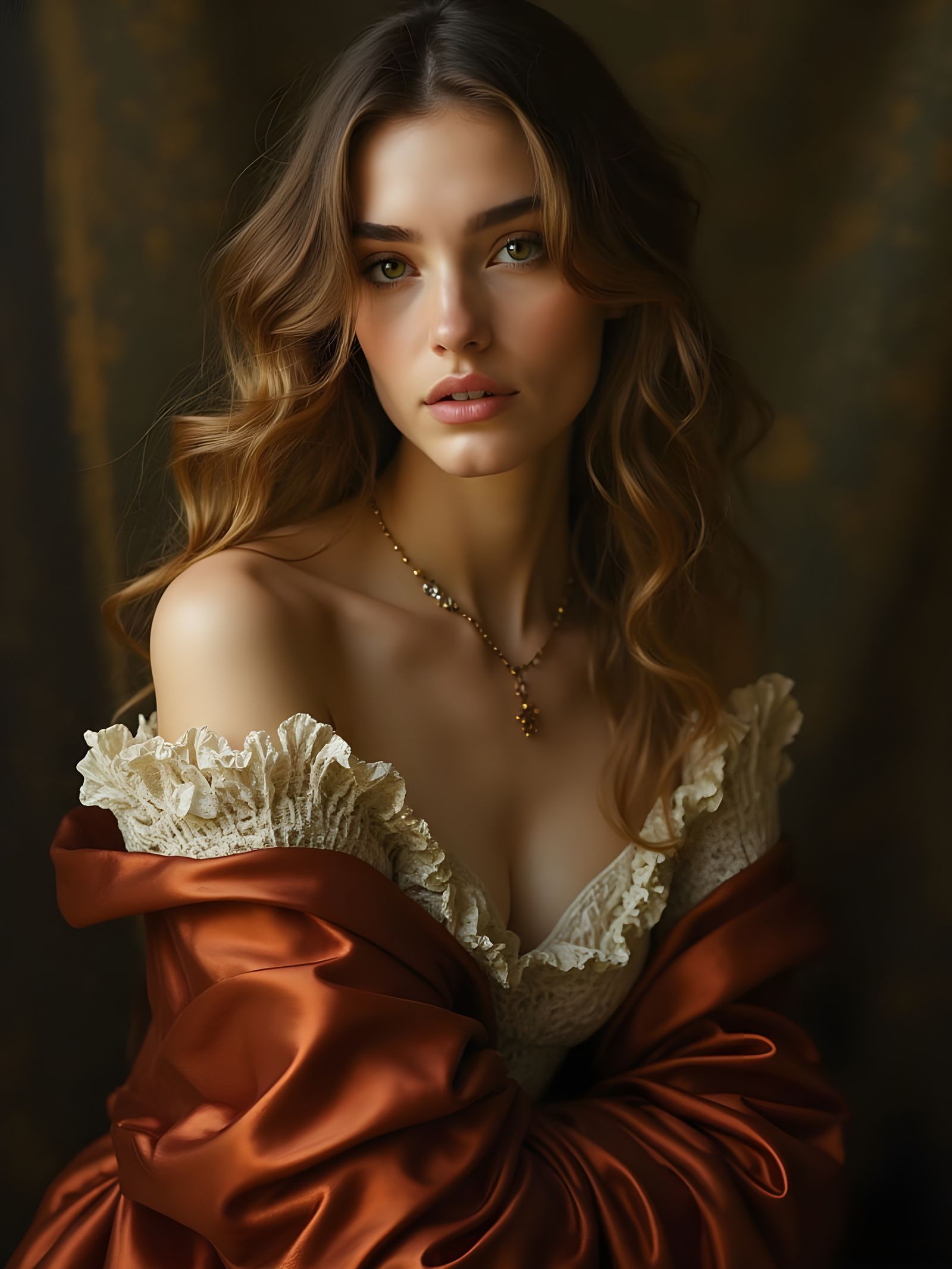 Classical Nude Model in Renaissance Painting Style