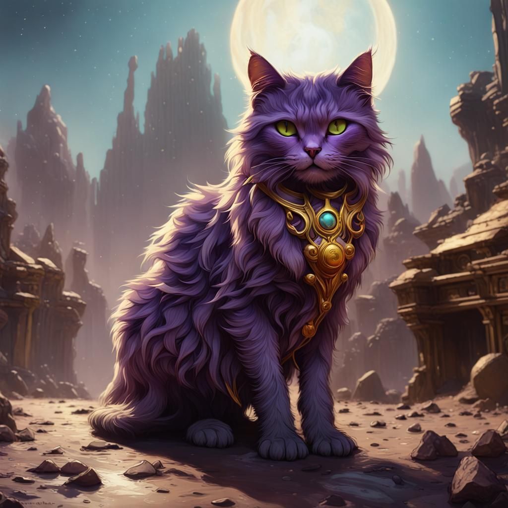 Cat on Titan: Dark Fantasy Concept Art