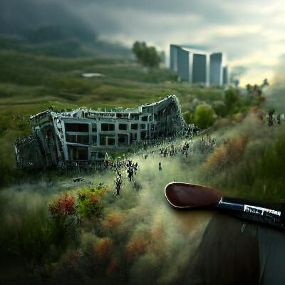 Sole Survivor in Zombie Apocalypse: Matte Painting