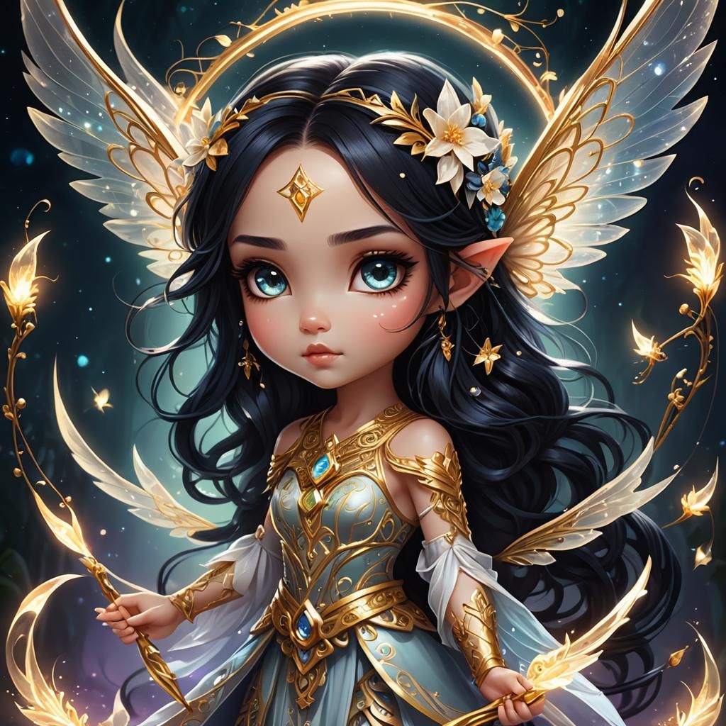 Chibi Runic Fairy Conjuring Magic
