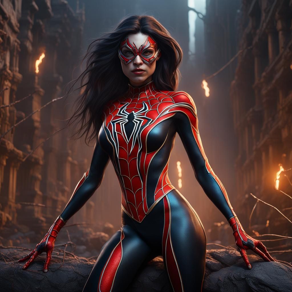 Detailed Spider Woman Fantasy Concept Art