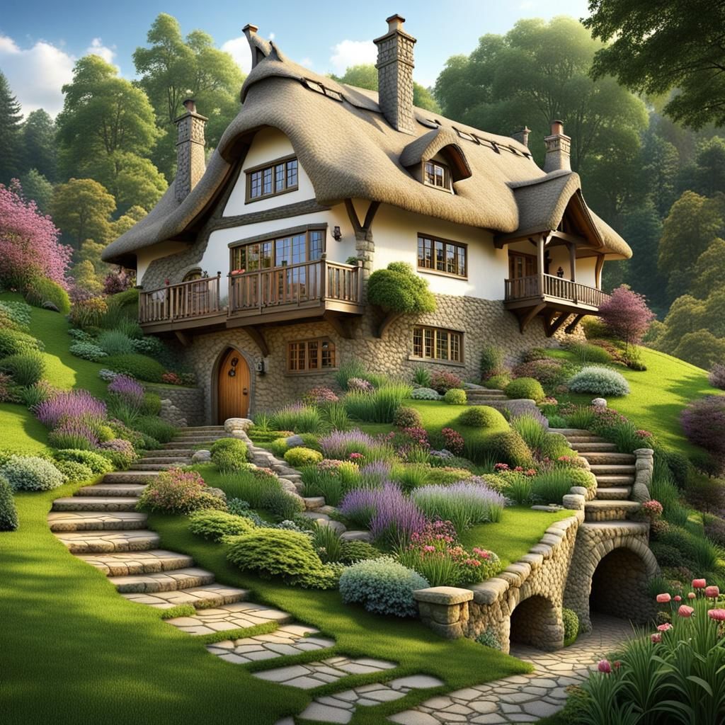 Quaint Storybook Home with Fantasy Garden