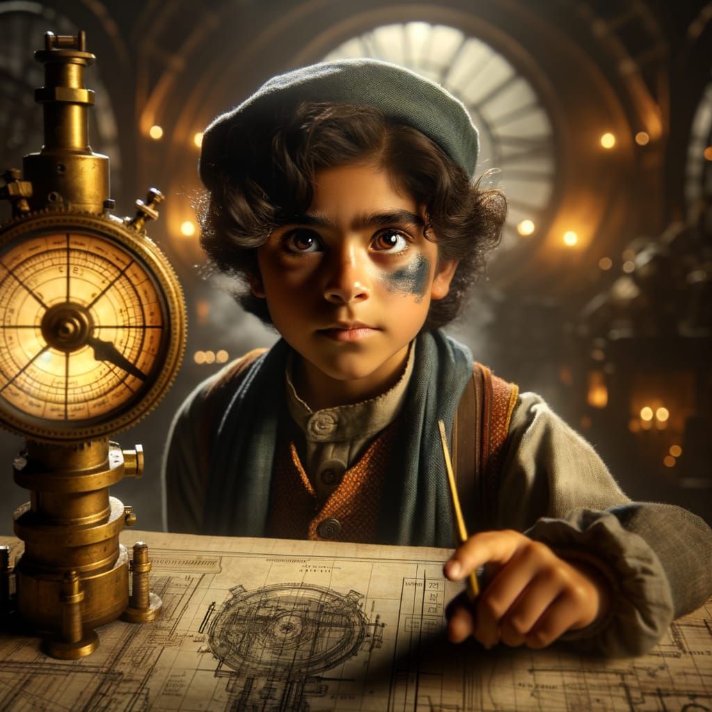 Steampunk Dwarf Engineer Elara Steam-Hand with Blueprint