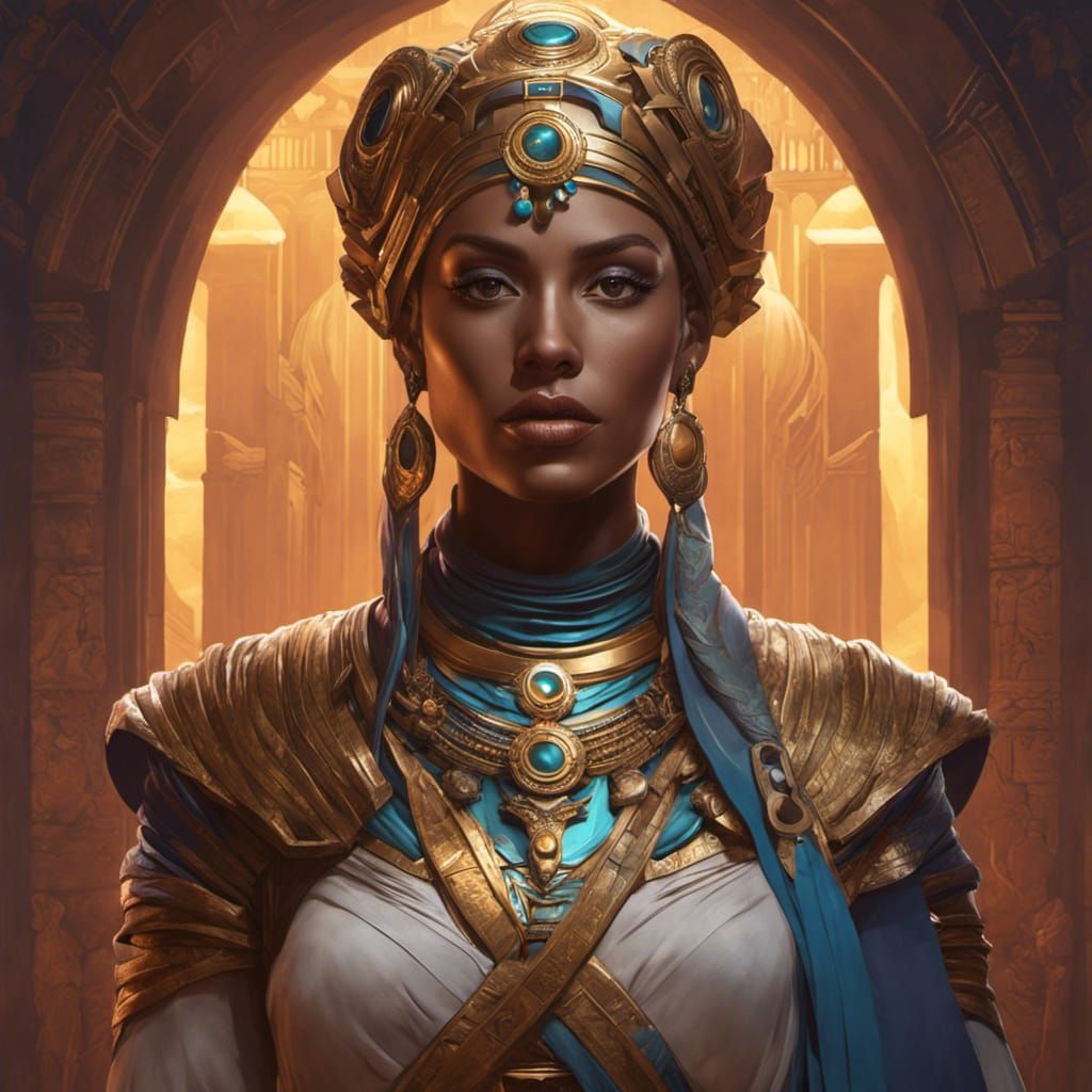 Mummy Portrait: Hyperdetailed Art Nouveau Concept