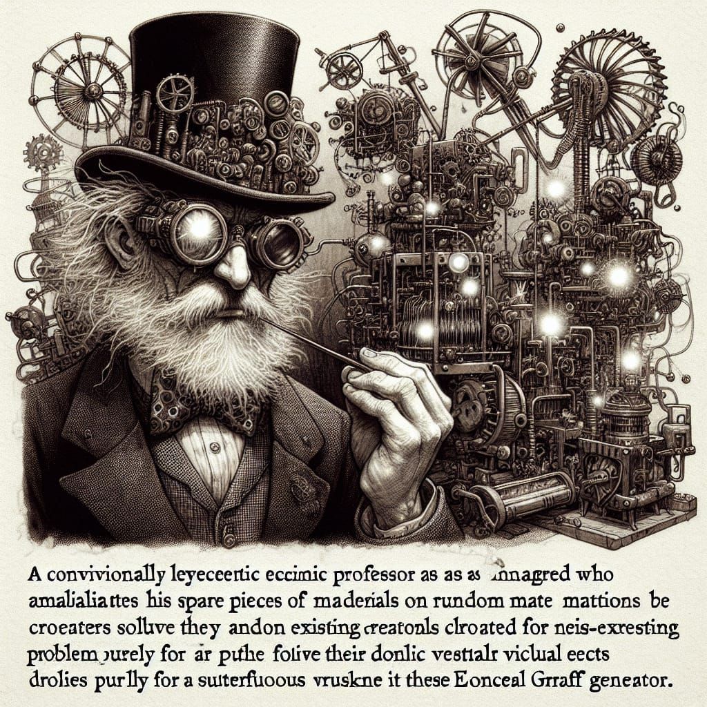 Steampunk Professor: Genius Inventor with Van de Graaff Gene...