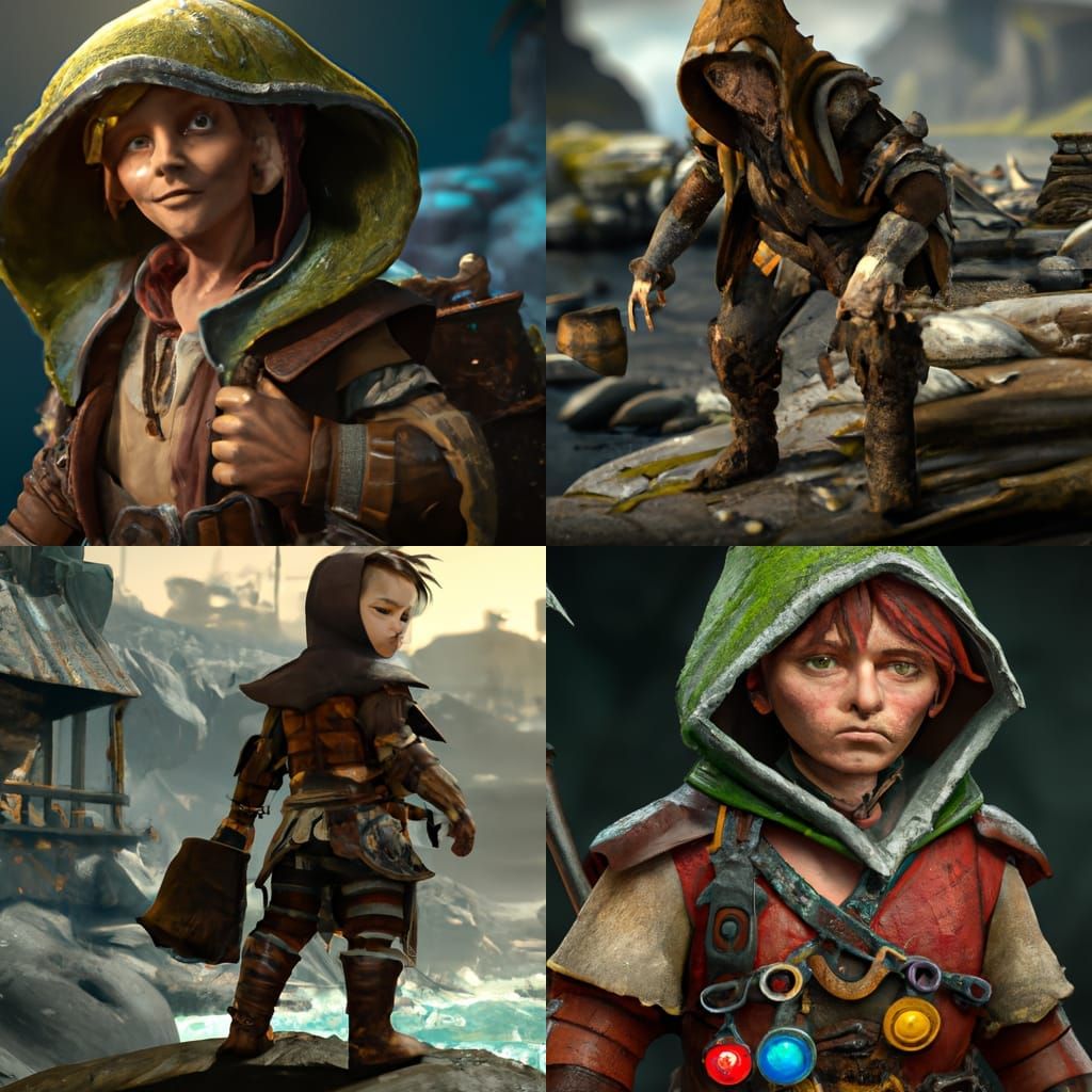 Hooded Halfling Pirate Character Concept Art