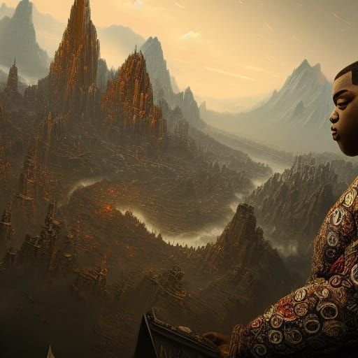 Detailed Matte Painting of Notorious B.I.G in 8K