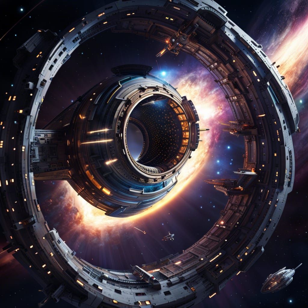 Spaceship Voyage Through Magnificent Wormhole