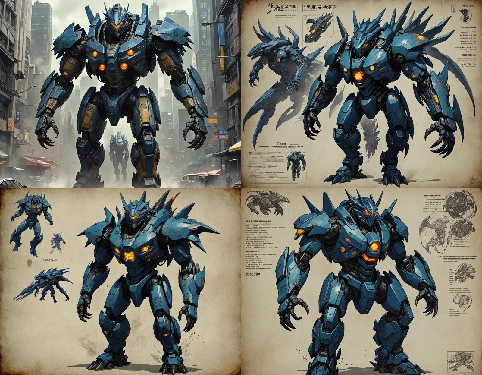 Futuristic Sci-Fi Anime Kaiju Jaeger Hybrid