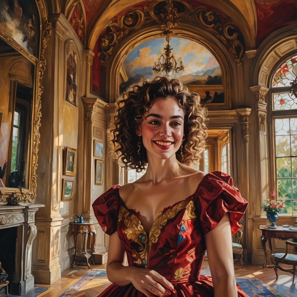 Expressionistic Portrait of a Woman Painting