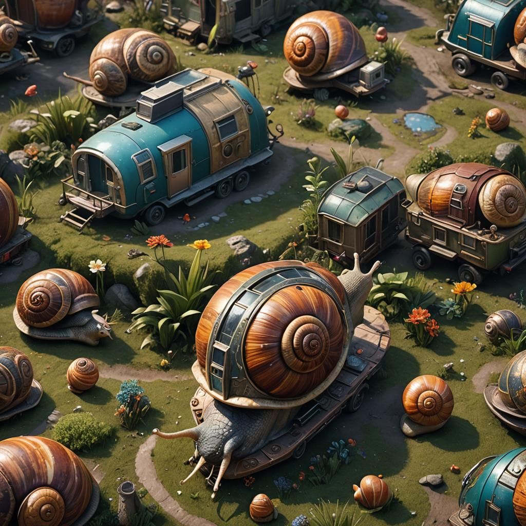 Fantastical Snail Mobile Home Concept Art
