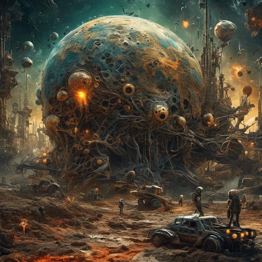 Post-Apocalyptic Alien Love in Abstract Hyperrealism