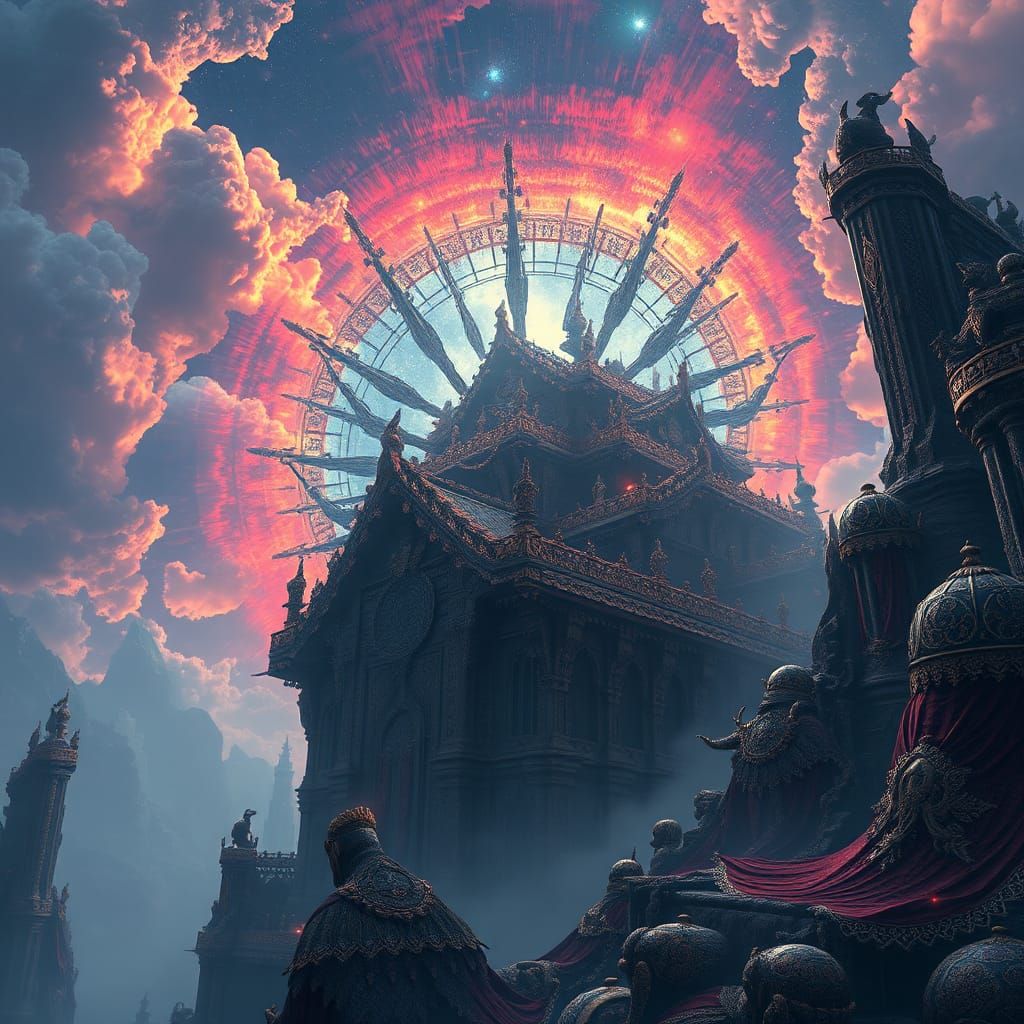 Warlike God in Detailed Matte Painting