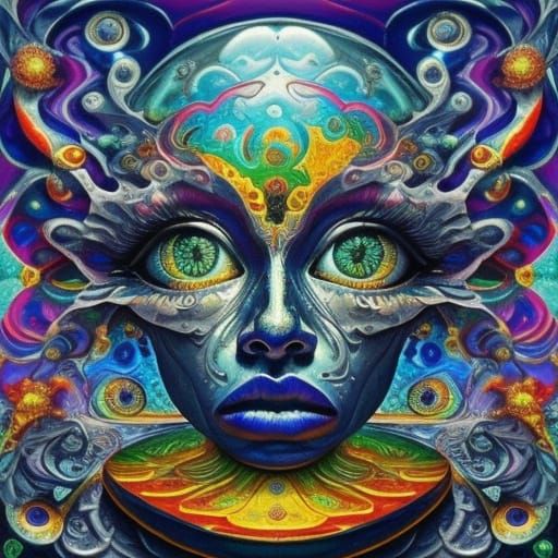 Surreal Eyes With Silver Interiors Holding Strange Objects