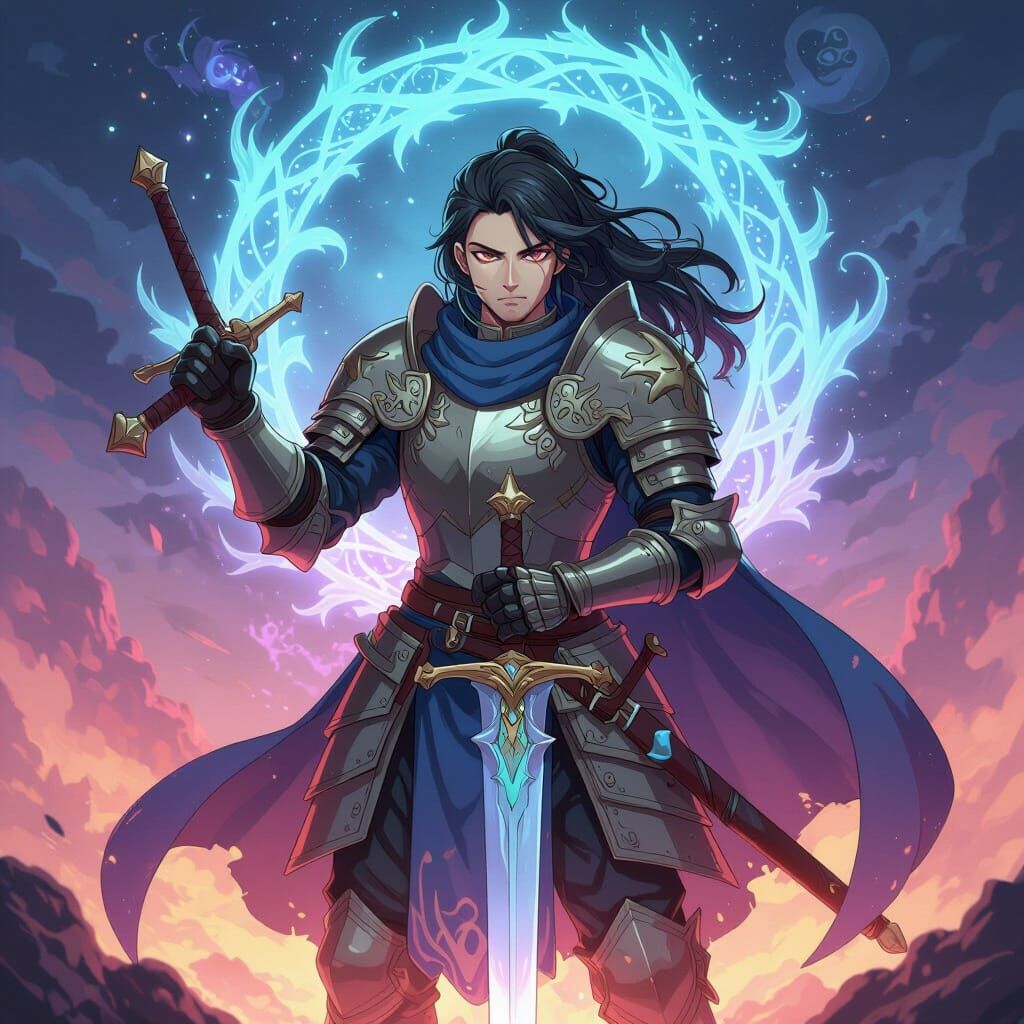 Mystical Knight in Dark Fantasy Style