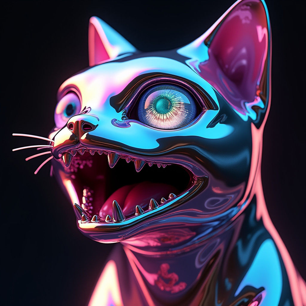 Rainbow Chrome Monstercat with Detailed Eye