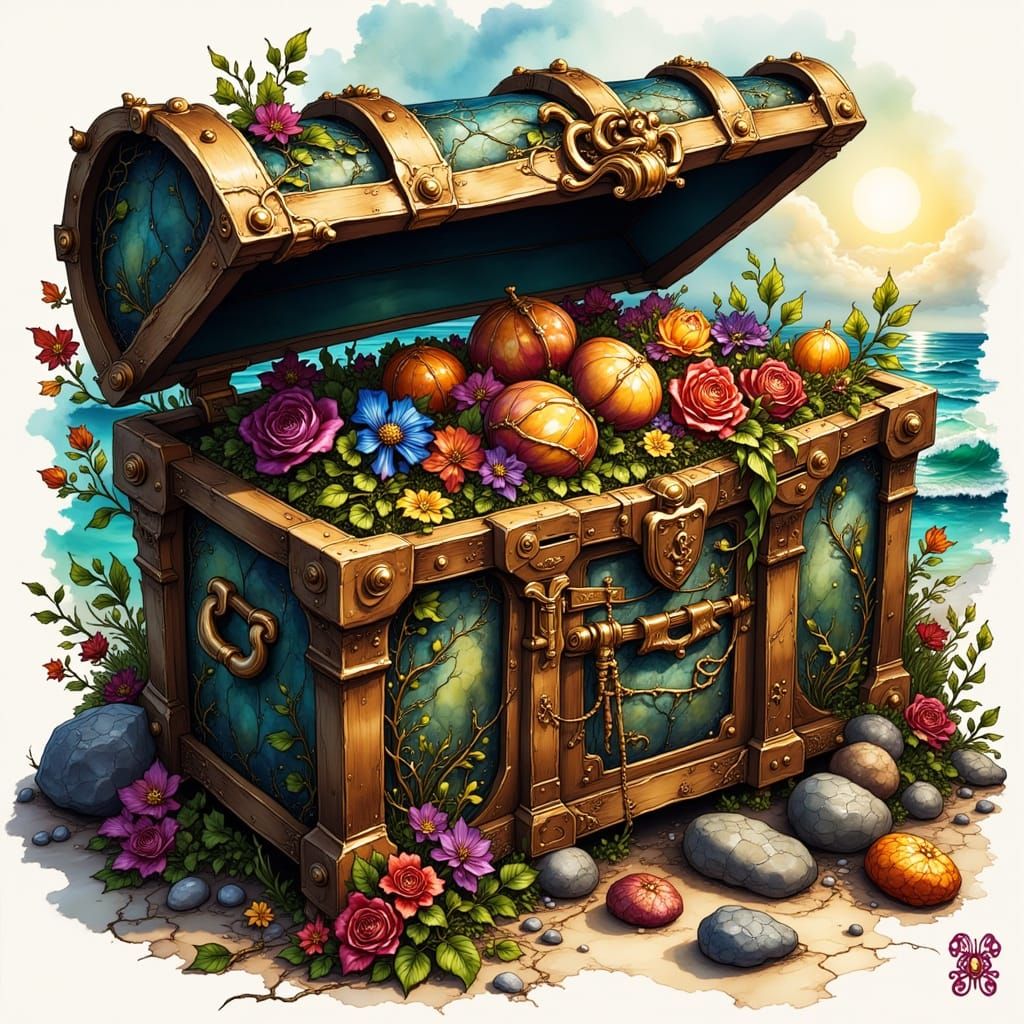 Fantasy Ink Pirate Treasure Chest
