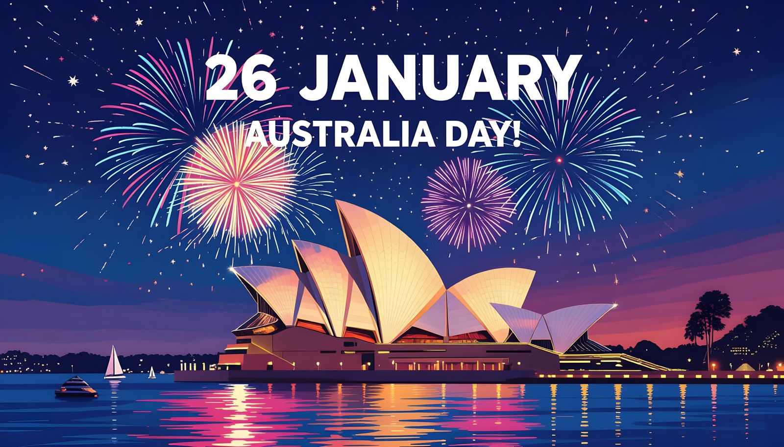 Fireworks Over Sydney Opera House Celebrate Australia Day