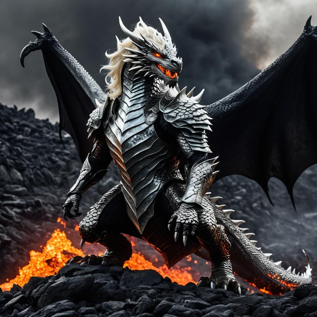Targaryen Dragon Rider Warrior with Fiery Dragon