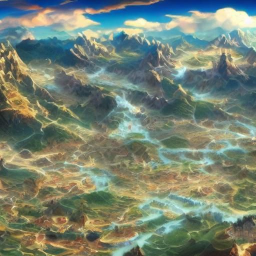 Fantasy Island Map in Anime Style