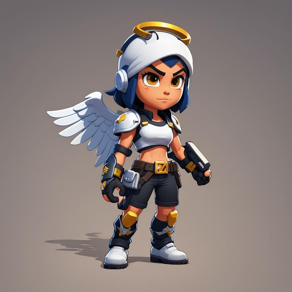 Brawl Stars Angel Female Fighter Concept Art