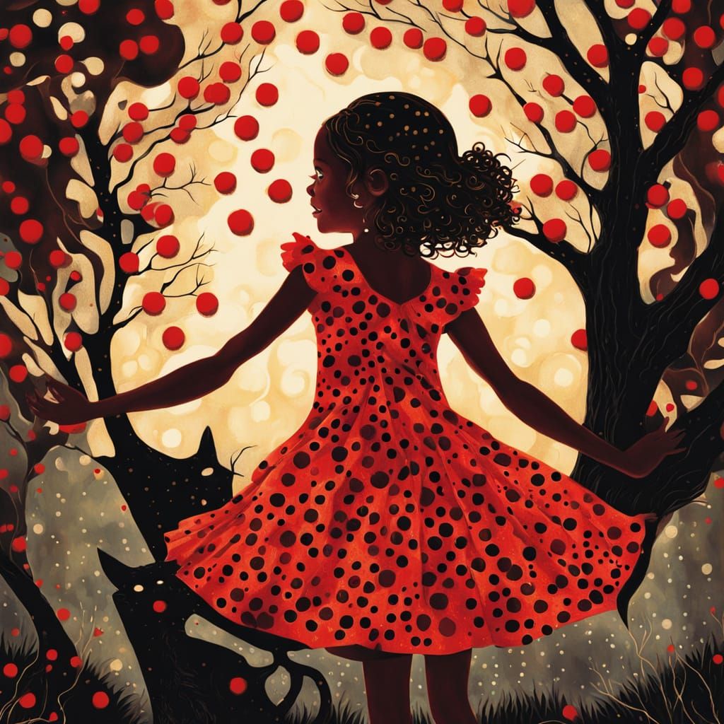 Dark Whimsy: Girl in Polka Dot Dress