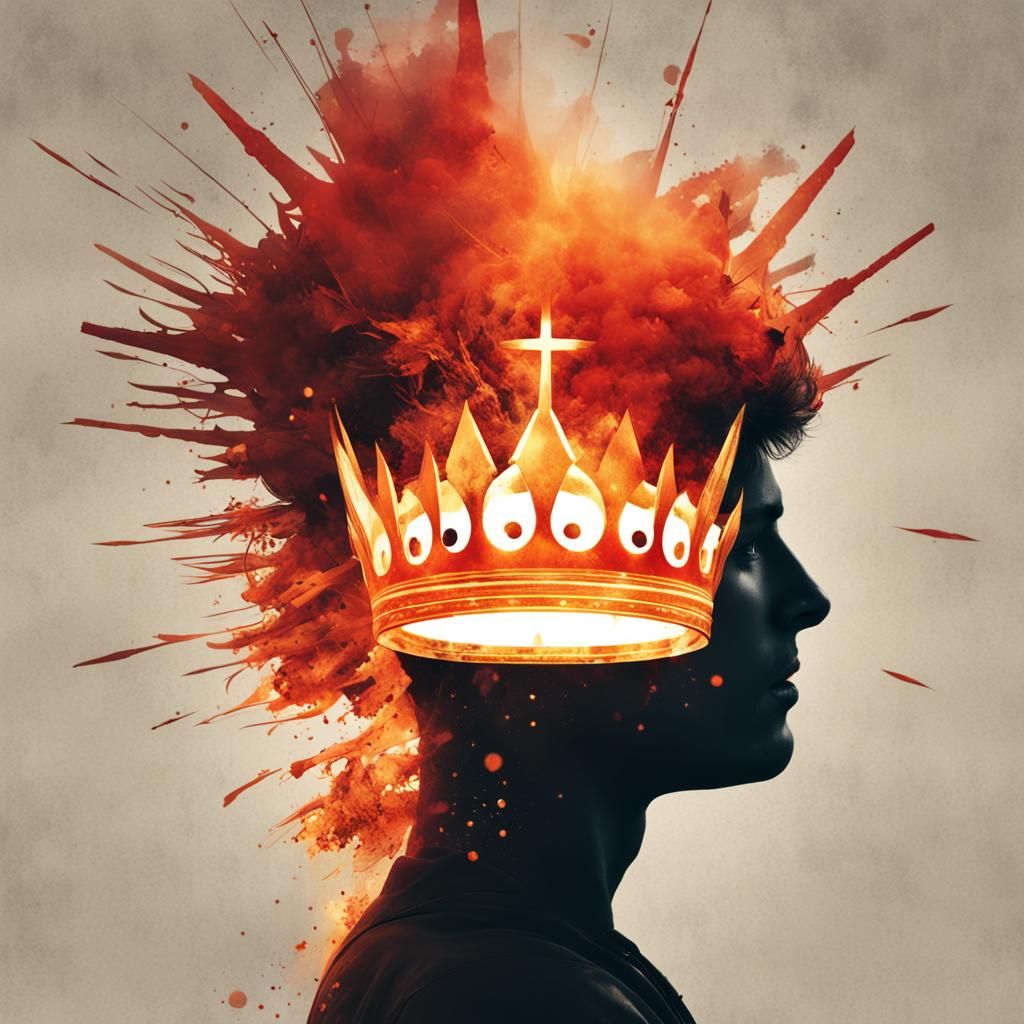 Explosive Double Exposure of Golden Crown