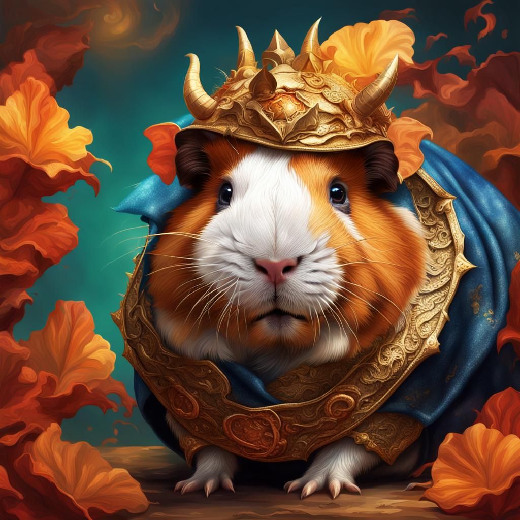 Guinea Pig Dragon: Hyperrealistic Concept Art