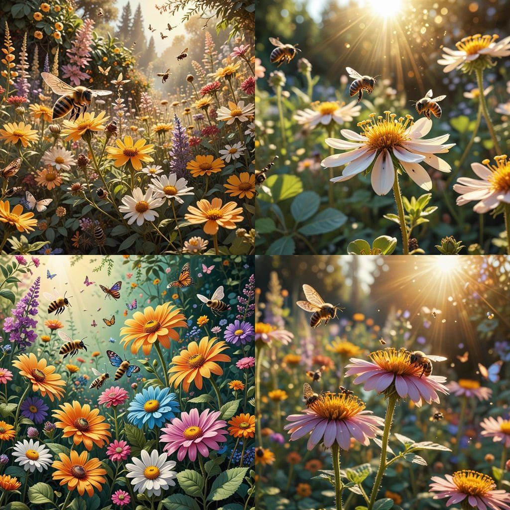 Floral Abundance for Pollinators: A Vibrant Garden in Bloom