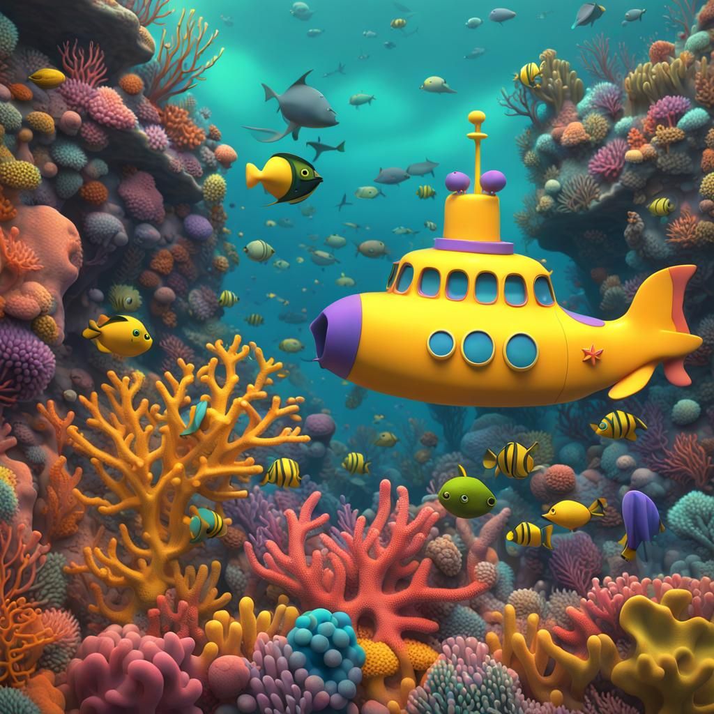 Yellow Submarine's Surreal Coral Reef Adventure