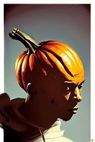 Sinister Pumpkin-Headed Rapper by Rutkowski