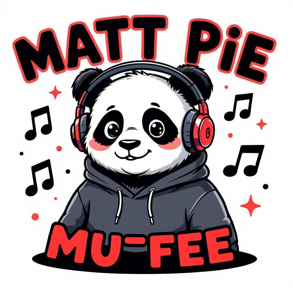 Cartoon Panda with Headphones in Hoodie Style