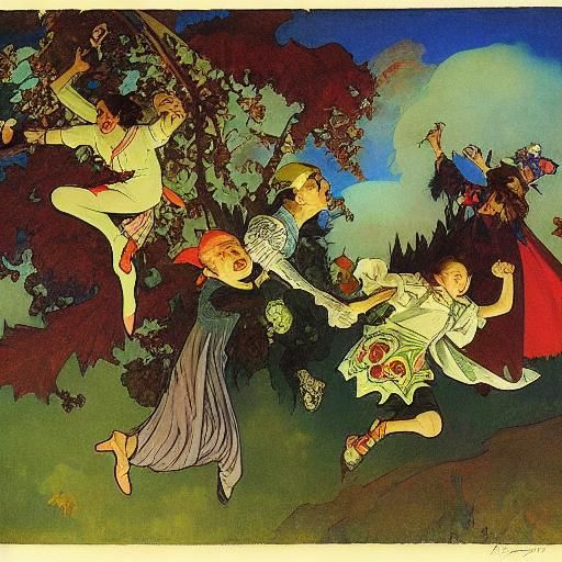 Vampire in Art Nouveau Style Portrait