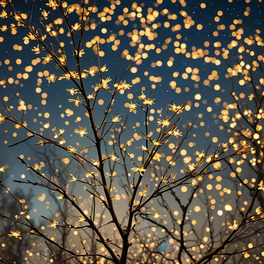 Fireflies Light a Starry Night: Van Gogh Style