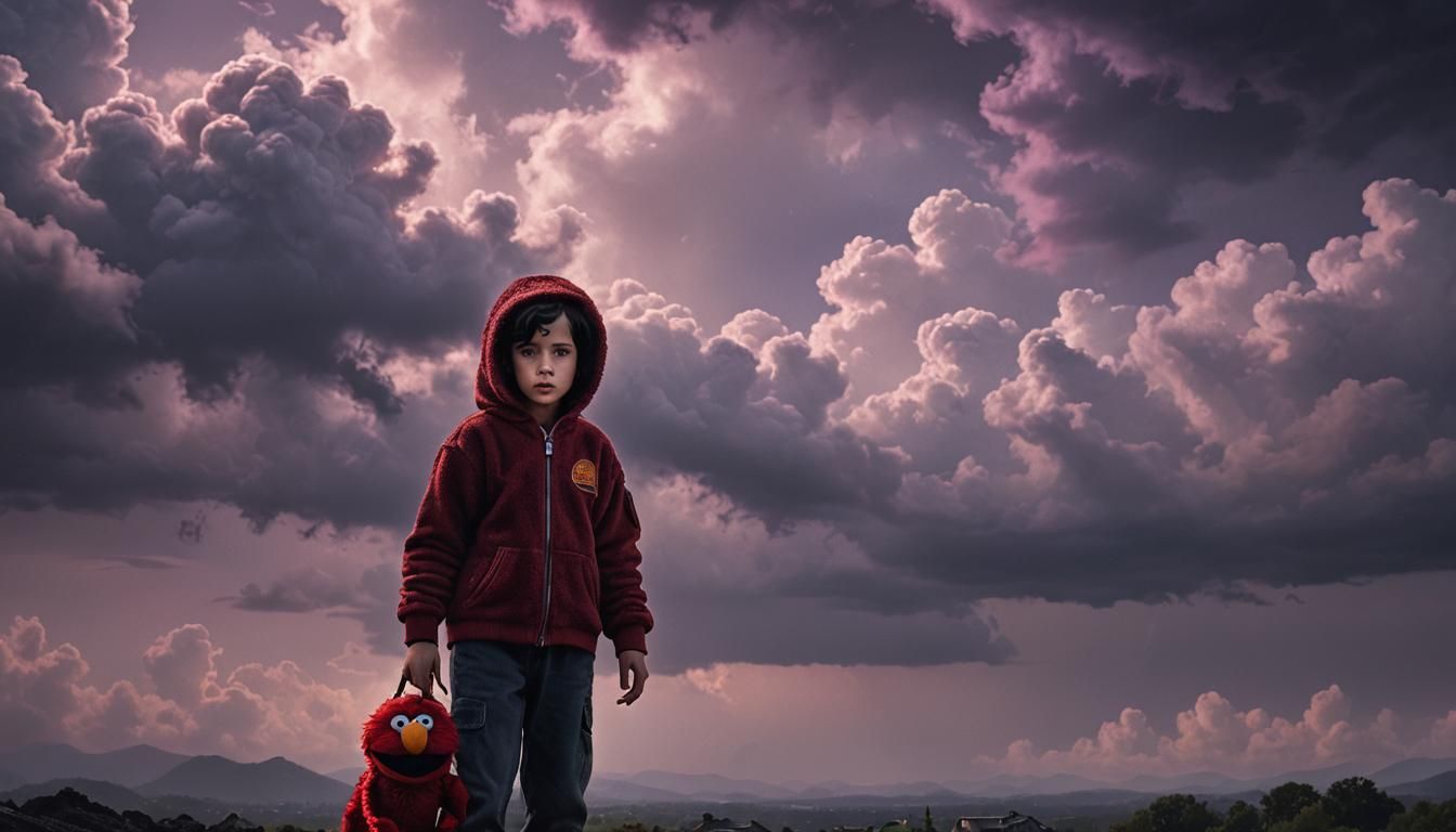 hanging on a game with Elmo