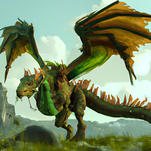 Epic 3D Dragon Breathing Fire in Lush Forest