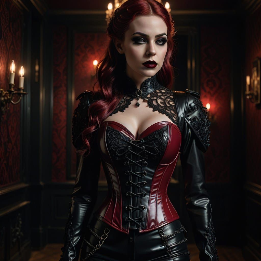 Gothic Corset in Moody Darkness