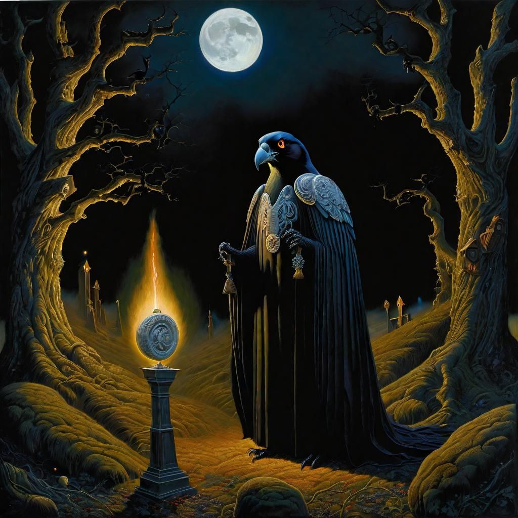 Nightmarish Necromancer in Gothic Horror Style