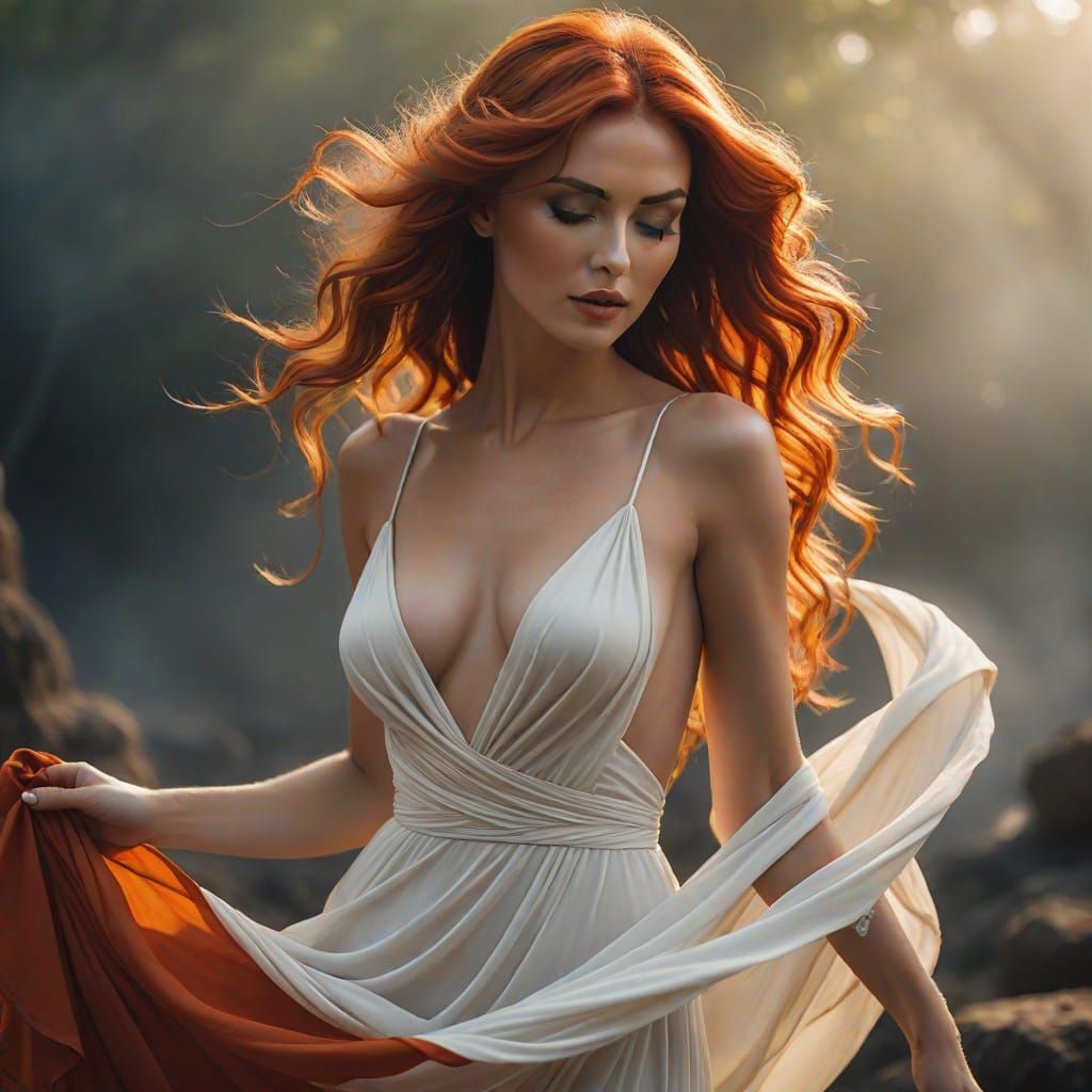 Elegant Woman in Expressionist Pose: a Sensual Portrait