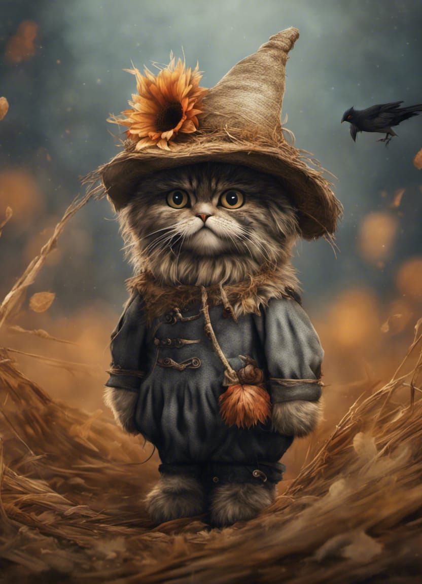 Cutiest Scarecrow Kitten