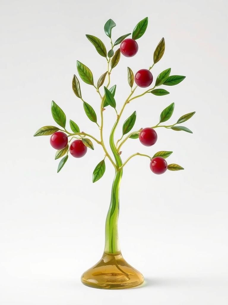 Delicate Glass Olive Tree Sculpture