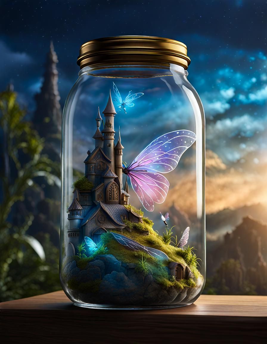 Ethereal Fairy Trapped in a Bottle