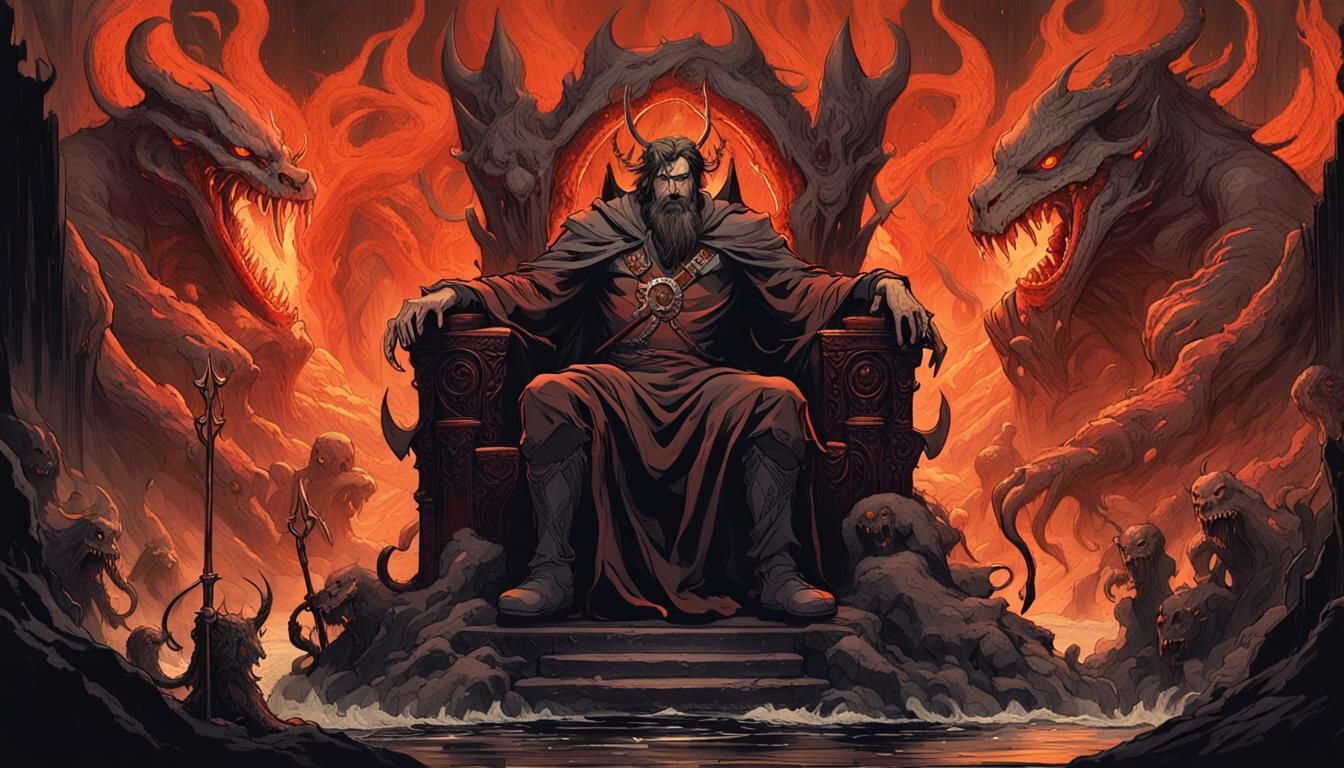 Dark Fantasy Masterpiece: Mephisto's Infernal Throne in Eeri...
